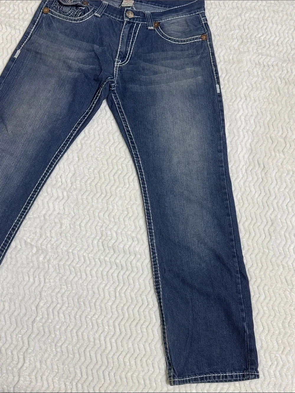 True Religion Joey Super T Denim Jeans Size 36 Embroidery Made in USA